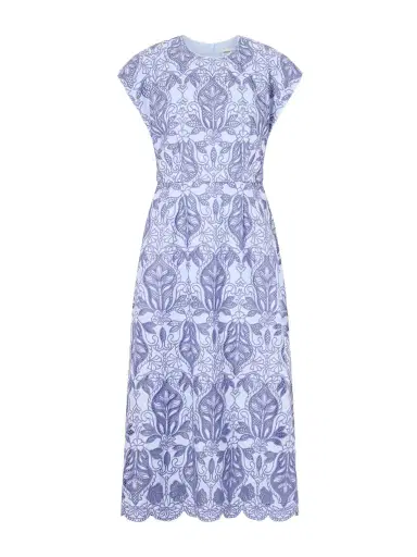 Rebecca Vallance Blooming Lanterns Scalloped Embroidered Cotton Midi Dress | Thumbnail 1 Rebecca Vallance Blooming Lanterns Scalloped Embroidered Cotton Midi Dress | Thumbnail 1