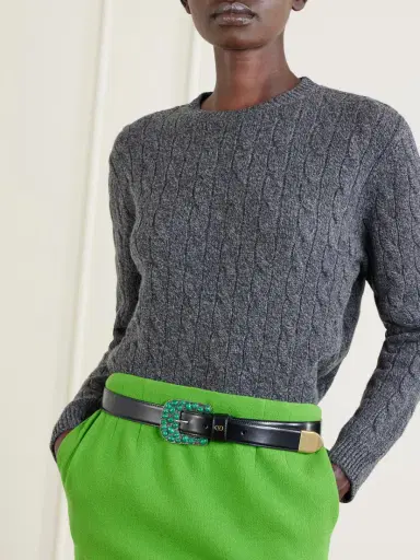 Valentino Garavani Vlogo Embellished Leather Belt | Thumbnail 2 Valentino Garavani Vlogo Embellished Leather Belt | Thumbnail 2