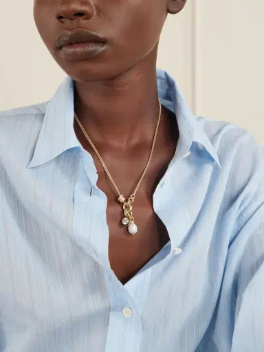 Roxanne Assoulin The Double Drop Gold-tone, Cubic Zirconia And Enamel Necklace | Thumbnail 2 Roxanne Assoulin The Double Drop Gold-tone, Cubic Zirconia And Enamel Necklace | Thumbnail 2