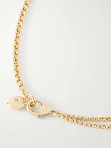 Roxanne Assoulin The Double Drop Gold-tone, Cubic Zirconia And Enamel Necklace | Thumbnail 3 Roxanne Assoulin The Double Drop Gold-tone, Cubic Zirconia And Enamel Necklace | Thumbnail 3