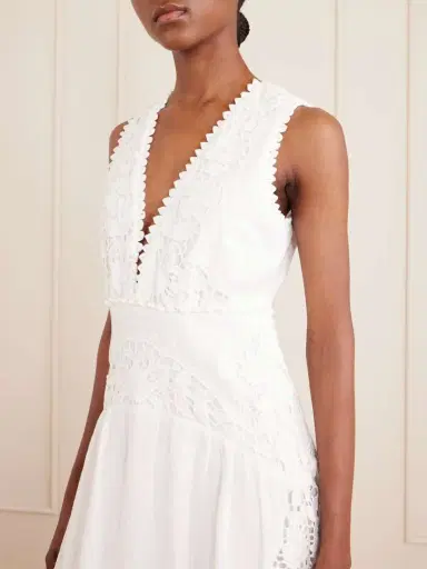 Farm Rio Floral-embroidered Linen Midi Dress | Thumbnail 4 Farm Rio Floral-embroidered Linen Midi Dress | Thumbnail 4