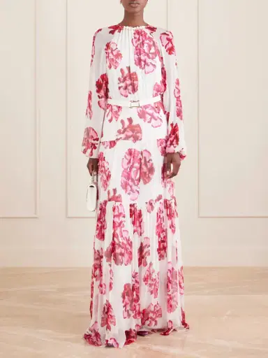 Rebecca Vallance Damask Rose Embellished Tiered Floral-print Georgette Maxi Dress | Thumbnail 2 Rebecca Vallance Damask Rose Embellished Tiered Floral-print Georgette Maxi Dress | Thumbnail 2