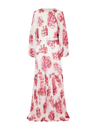 Rebecca Vallance Damask Rose Embellished Tiered Floral-print Georgette Maxi Dress | Thumbnail 1 Rebecca Vallance Damask Rose Embellished Tiered Floral-print Georgette Maxi Dress | Thumbnail 1