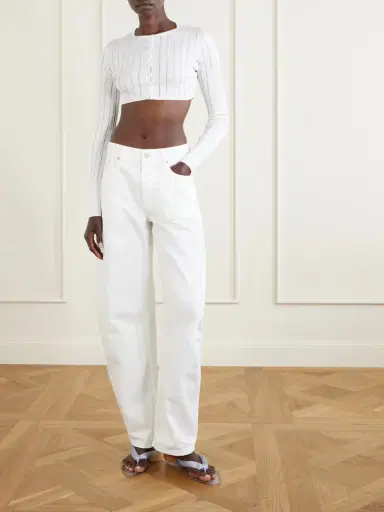 Alaïa Cropped Ribbed-knit Cardigan | Thumbnail 2 Alaïa Cropped Ribbed-knit Cardigan | Thumbnail 2