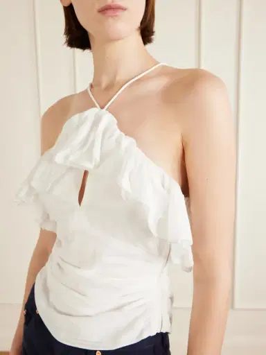 Marant Étoile Djimia Ruffled Cotton-blend Tank | Thumbnail 4 Marant Étoile Djimia Ruffled Cotton-blend Tank | Thumbnail 4