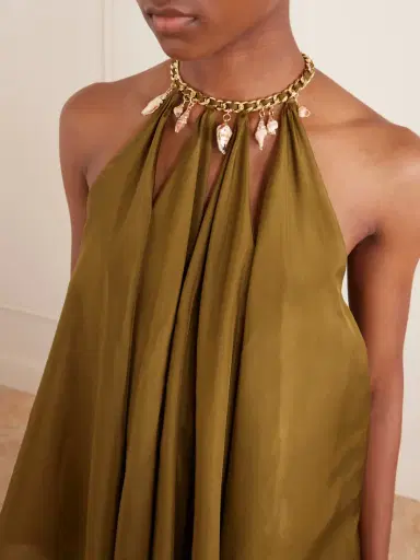 Zimmermann Mahon Embellished Gathered Silk-satin Blouse | Thumbnail 4 Zimmermann Mahon Embellished Gathered Silk-satin Blouse | Thumbnail 4