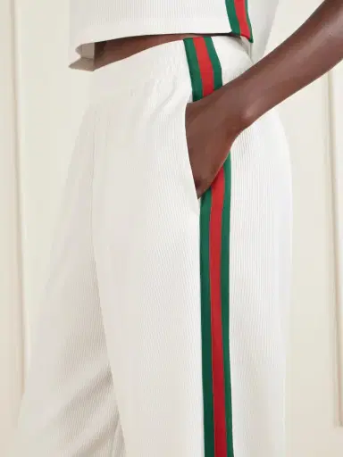 Gucci Striped Ribbed-jersey Wide-leg Pants | Thumbnail 4 Gucci Striped Ribbed-jersey Wide-leg Pants | Thumbnail 4