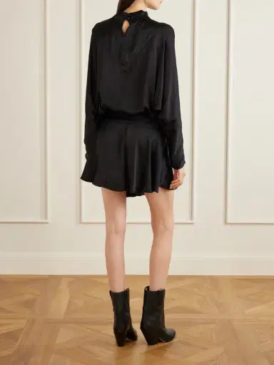 Isabel Marant Neline Draped Satin Mini Dress | Thumbnail 3 Isabel Marant Neline Draped Satin Mini Dress | Thumbnail 3