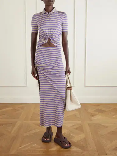 Rabanne Gathered Striped Jersey Maxi Skirt | Thumbnail 2 Rabanne Gathered Striped Jersey Maxi Skirt | Thumbnail 2
