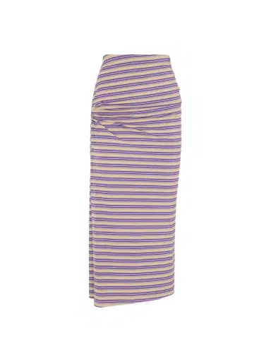 Rabanne Gathered Striped Jersey Maxi Skirt | Thumbnail 1 Rabanne Gathered Striped Jersey Maxi Skirt | Thumbnail 1