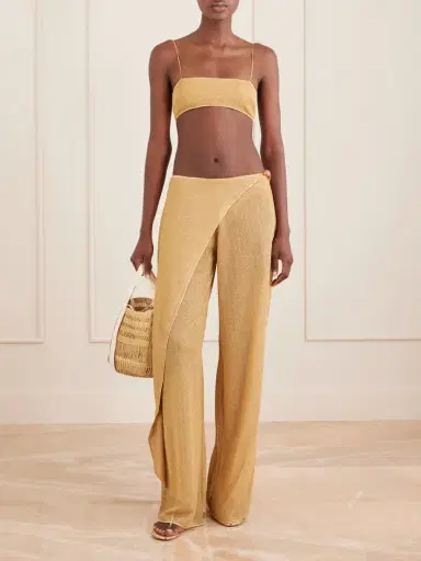 Oséree Lumiere Embellished Lurex Wide-leg Pareo Pants | Thumbnail 2 Oséree Lumiere Embellished Lurex Wide-leg Pareo Pants | Thumbnail 2