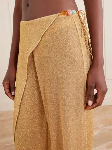 Oséree Lumiere Embellished Lurex Wide-leg Pareo Pants | Thumbnail 4 Oséree Lumiere Embellished Lurex Wide-leg Pareo Pants | Thumbnail 4