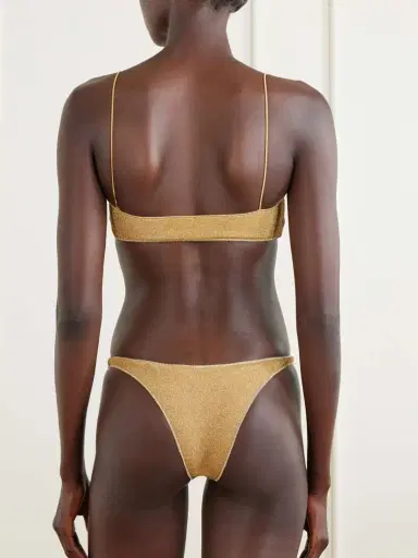 Oséree Lumiere Bead-embellished Metallic Bikini | Thumbnail 3 Oséree Lumiere Bead-embellished Metallic Bikini | Thumbnail 3