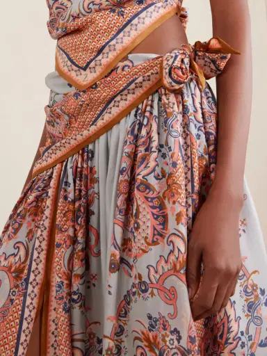 Zimmermann Aster Tie-detailed Printed Silk Midi Skirt | Thumbnail 4 Zimmermann Aster Tie-detailed Printed Silk Midi Skirt | Thumbnail 4