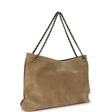 Chanel Chanel Large "Eyes on You" CC Shopping Bag Dark Beige Suede Gold Hardware | Thumbnail 2 Chanel Chanel Large "Eyes on You" CC Shopping Bag Dark Beige Suede Gold Hardware | Thumbnail 2