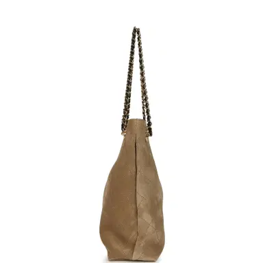 Chanel Chanel Large "Eyes on You" CC Shopping Bag Dark Beige Suede Gold Hardware | Thumbnail 3 Chanel Chanel Large "Eyes on You" CC Shopping Bag Dark Beige Suede Gold Hardware | Thumbnail 3