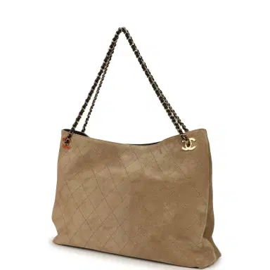 Chanel Chanel Large "Eyes on You" CC Shopping Bag Dark Beige Suede Gold Hardware | Thumbnail 5 Chanel Chanel Large "Eyes on You" CC Shopping Bag Dark Beige Suede Gold Hardware | Thumbnail 5