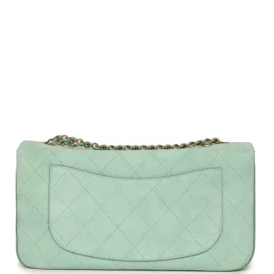 Chanel Chanel Maxi "Souplissimo" Small Flap Bag Green Beige Suede Gold Hardware | Thumbnail 4 Chanel Chanel Maxi "Souplissimo" Small Flap Bag Green Beige Suede Gold Hardware | Thumbnail 4