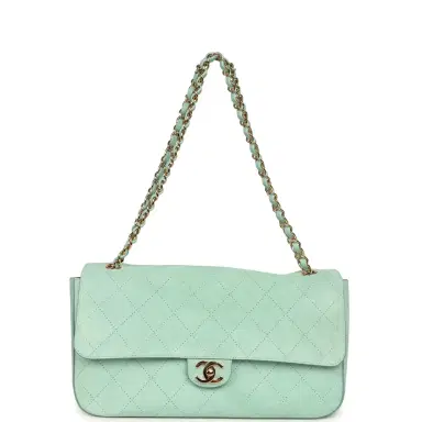 Chanel Chanel Maxi "Souplissimo" Small Flap Bag Green Beige Suede Gold Hardware | Thumbnail 7 Chanel Chanel Maxi "Souplissimo" Small Flap Bag Green Beige Suede Gold Hardware | Thumbnail 7