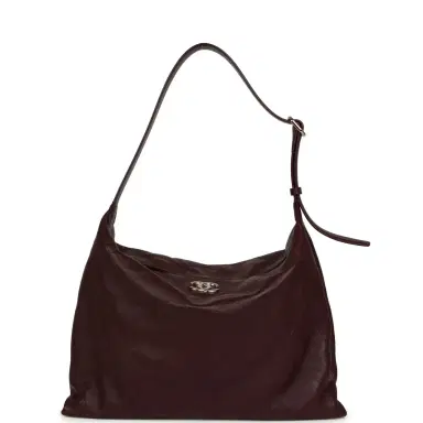 Chanel Chanel Maxi Hobo Shoulder Bag Dark Burgundy Lambskin Light Gold Hardware | Thumbnail 1 Chanel Chanel Maxi Hobo Shoulder Bag Dark Burgundy Lambskin Light Gold Hardware | Thumbnail 1