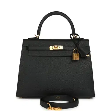 HERMÈS Hermes Kelly Sellier 25 Black Epsom Gold Hardware | Thumbnail 1 HERMÈS Hermes Kelly Sellier 25 Black Epsom Gold Hardware | Thumbnail 1