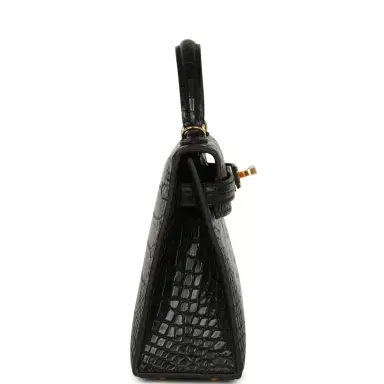 HERMÈS Hermes Special Order (HSS) Kelly Sellier 20 Black Verso Matte Alligator Gold Hardware | Thumbnail 3 HERMÈS Hermes Special Order (HSS) Kelly Sellier 20 Black Verso Matte Alligator Gold Hardware | Thumbnail 3