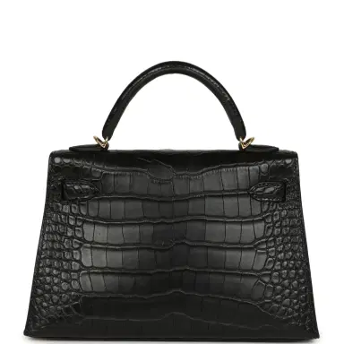HERMÈS Hermes Special Order (HSS) Kelly Sellier 20 Black Verso Matte Alligator Gold Hardware | Thumbnail 4 HERMÈS Hermes Special Order (HSS) Kelly Sellier 20 Black Verso Matte Alligator Gold Hardware | Thumbnail 4