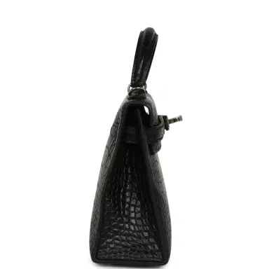 HERMÈS Hermes Special Order (HSS) Kelly Sellier 20 Black Verso Matte Alligator Palladium Hardware | Thumbnail 3 HERMÈS Hermes Special Order (HSS) Kelly Sellier 20 Black Verso Matte Alligator Palladium Hardware | Thumbnail 3