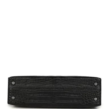 HERMÈS Hermes Special Order (HSS) Kelly Sellier 20 Black Verso Matte Alligator Palladium Hardware | Thumbnail 6 HERMÈS Hermes Special Order (HSS) Kelly Sellier 20 Black Verso Matte Alligator Palladium Hardware | Thumbnail 6