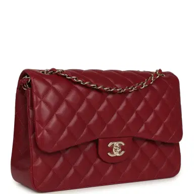 Chanel Pre-owned Chanel Jumbo Classic Double Flap Bag Burgundy Lambskin Light Gold Hardware | Thumbnail 2 Chanel Pre-owned Chanel Jumbo Classic Double Flap Bag Burgundy Lambskin Light Gold Hardware | Thumbnail 2