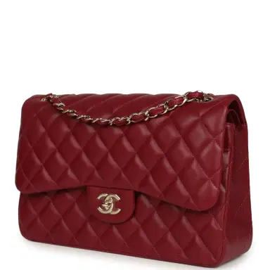 Chanel Pre-owned Chanel Jumbo Classic Double Flap Bag Burgundy Lambskin Light Gold Hardware | Thumbnail 5 Chanel Pre-owned Chanel Jumbo Classic Double Flap Bag Burgundy Lambskin Light Gold Hardware | Thumbnail 5