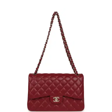 Chanel Pre-owned Chanel Jumbo Classic Double Flap Bag Burgundy Lambskin Light Gold Hardware | Thumbnail 7 Chanel Pre-owned Chanel Jumbo Classic Double Flap Bag Burgundy Lambskin Light Gold Hardware | Thumbnail 7