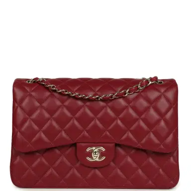 Chanel Pre-owned Chanel Jumbo Classic Double Flap Bag Burgundy Lambskin Light Gold Hardware | Thumbnail 1 Chanel Pre-owned Chanel Jumbo Classic Double Flap Bag Burgundy Lambskin Light Gold Hardware | Thumbnail 1