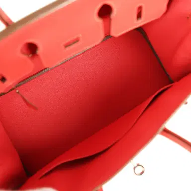 HERMÈS Pre-owned Hermes Birkin 25 Rose Jaipur Epsom Palladium Hardware | Thumbnail 8 HERMÈS Pre-owned Hermes Birkin 25 Rose Jaipur Epsom Palladium Hardware | Thumbnail 8
