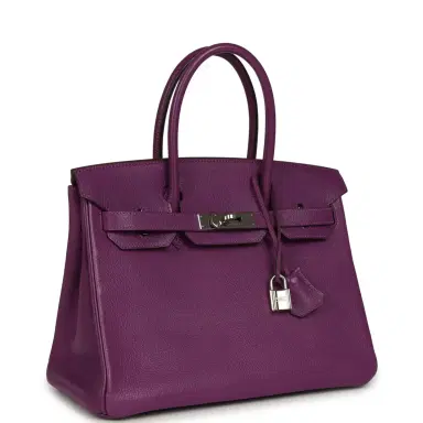 HERMÈS Vintage Hermes Birkin 30 Cyclamen Chevre Mysore Palladium Hardware | Thumbnail 2 HERMÈS Vintage Hermes Birkin 30 Cyclamen Chevre Mysore Palladium Hardware | Thumbnail 2