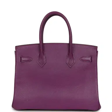 HERMÈS Vintage Hermes Birkin 30 Cyclamen Chevre Mysore Palladium Hardware | Thumbnail 4 HERMÈS Vintage Hermes Birkin 30 Cyclamen Chevre Mysore Palladium Hardware | Thumbnail 4