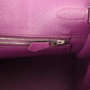 HERMÈS Vintage Hermes Birkin 30 Cyclamen Chevre Mysore Palladium Hardware | Thumbnail 9 HERMÈS Vintage Hermes Birkin 30 Cyclamen Chevre Mysore Palladium Hardware | Thumbnail 9