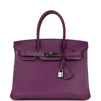 HERMÈS Vintage Hermes Birkin 30 Cyclamen Chevre Mysore Palladium Hardware | Thumbnail 1 HERMÈS Vintage Hermes Birkin 30 Cyclamen Chevre Mysore Palladium Hardware | Thumbnail 1