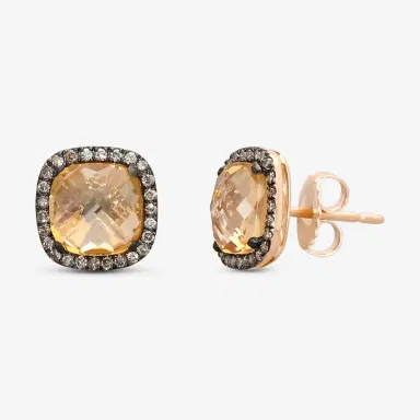 Suzanne Kalan Suzanne Kalan 18K Rose Gold Diamond & Champagne Topaz Stud Earrings by The Solist | Thumbnail 2 Suzanne Kalan Suzanne Kalan 18K Rose Gold Diamond & Champagne Topaz Stud Earrings by The Solist | Thumbnail 2