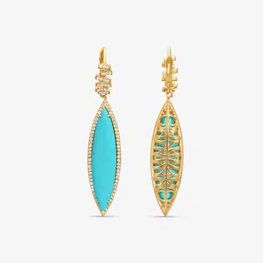 Suzanne Kalan Suzanne Kalan 18K Yellow Gold Turquoise Drop Earrings by The Solist | Thumbnail 4 Suzanne Kalan Suzanne Kalan 18K Yellow Gold Turquoise Drop Earrings by The Solist | Thumbnail 4