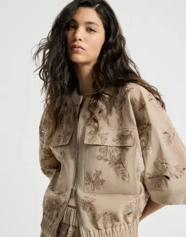 Brunello Cucinelli Cotton organza outerwear jacket with dazzling broderie anglaise | Thumbnail 4 Brunello Cucinelli Cotton organza outerwear jacket with dazzling broderie anglaise | Thumbnail 4