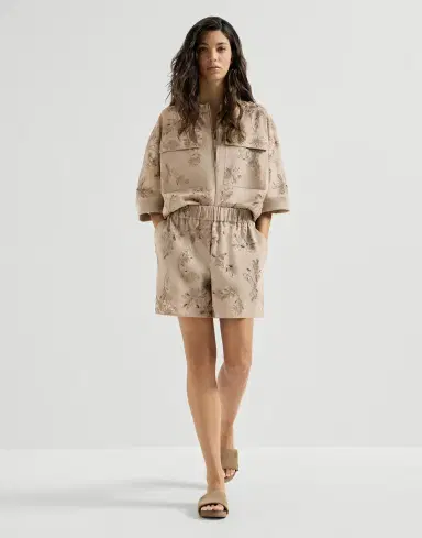 Brunello Cucinelli Cotton organza shorts with dazzling broderie anglaise | Thumbnail 4 Brunello Cucinelli Cotton organza shorts with dazzling broderie anglaise | Thumbnail 4