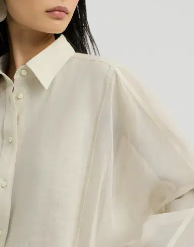 Brunello Cucinelli Linen and cotton organza shirt | Thumbnail 3 Brunello Cucinelli Linen and cotton organza shirt | Thumbnail 3