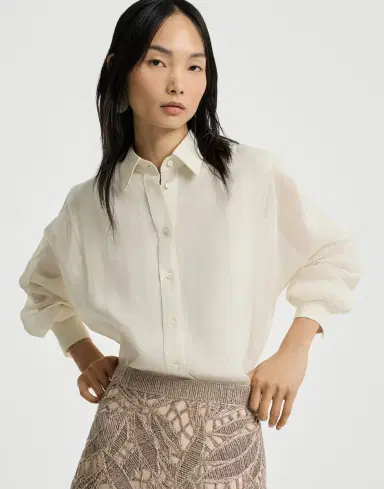 Brunello Cucinelli Linen and cotton organza shirt | Thumbnail 4 Brunello Cucinelli Linen and cotton organza shirt | Thumbnail 4