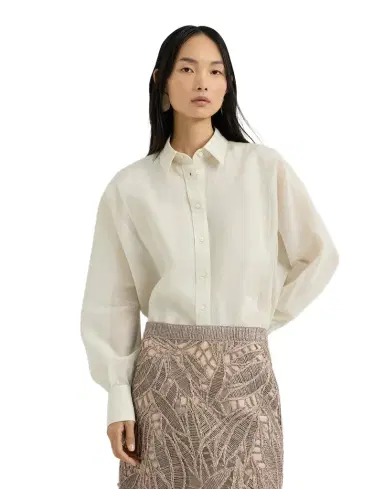 Brunello Cucinelli Linen and cotton organza shirt | Thumbnail 1 Brunello Cucinelli Linen and cotton organza shirt | Thumbnail 1