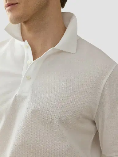 Ralph Lauren Purple Label Men's RL Cotton Piqué Polo Shirt - Classic White | Thumbnail 5 Ralph Lauren Purple Label Men's RL Cotton Piqué Polo Shirt - Classic White | Thumbnail 5