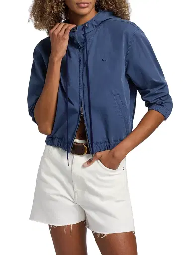 Nili Lotan Women's Clyde Hooded Cotton Windbreaker | Thumbnail 3 Nili Lotan Women's Clyde Hooded Cotton Windbreaker | Thumbnail 3
