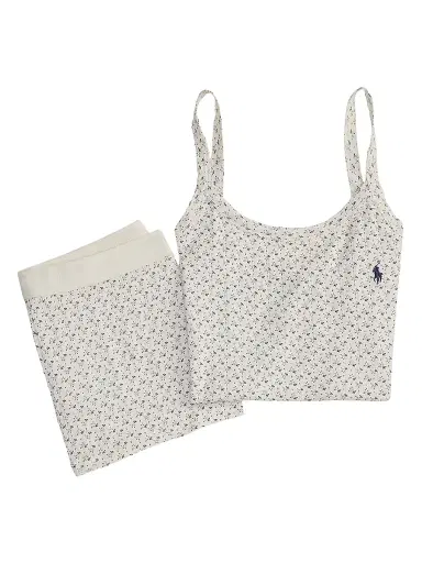 Polo Ralph Lauren Women's Polo Pointelle Tank Boxer Pajamas - Purple Bud | Thumbnail 1 Polo Ralph Lauren Women's Polo Pointelle Tank Boxer Pajamas - Purple Bud | Thumbnail 1