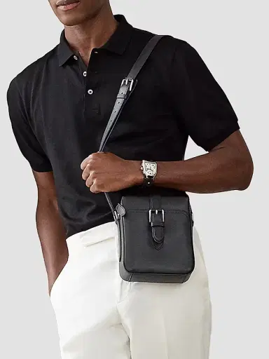 Ralph Lauren Purple Label Men's RL Cotton Piqué Polo Shirt - Classic Black | Thumbnail 6 Ralph Lauren Purple Label Men's RL Cotton Piqué Polo Shirt - Classic Black | Thumbnail 6
