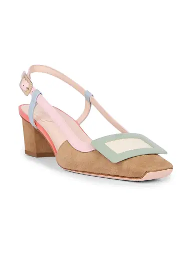 Roger Vivier Women's 45MM Lacquered Suede Slingback Pumps | Thumbnail 2 Roger Vivier Women's 45MM Lacquered Suede Slingback Pumps | Thumbnail 2